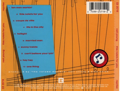 Pochette de This Note's For You par Neil YOUNG (1988)