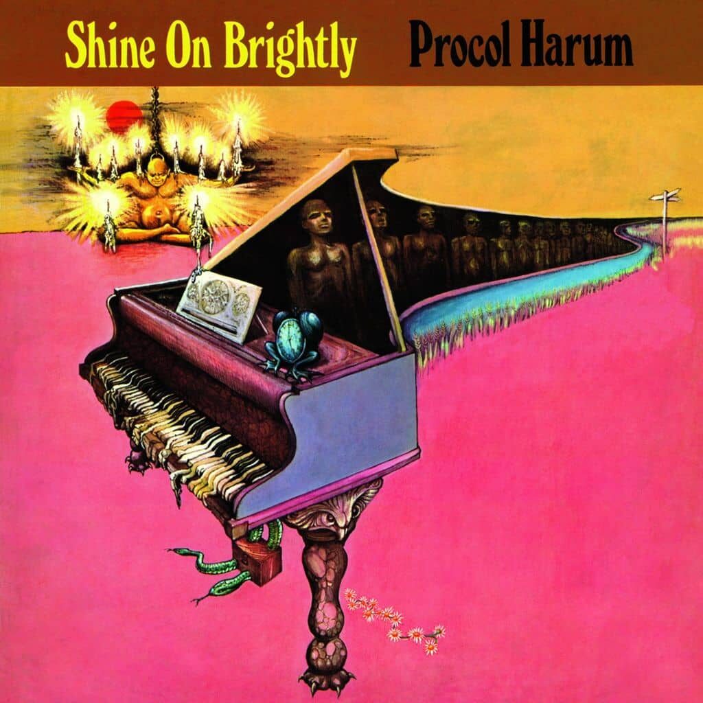 Shine on Brightly - PROCOL HARUM - 1968 | progressive rock | psychédélique | art rock. Procol Harum a pris la décision intelligente de ne pas essayer de recréer leur énorme succès intemporel "A Whiter Shade Of Pale". Au lieu de cela, ils ont créé une autre chanson de premier ordre qui donne toujours à leurs fans de quoi se réjouir.